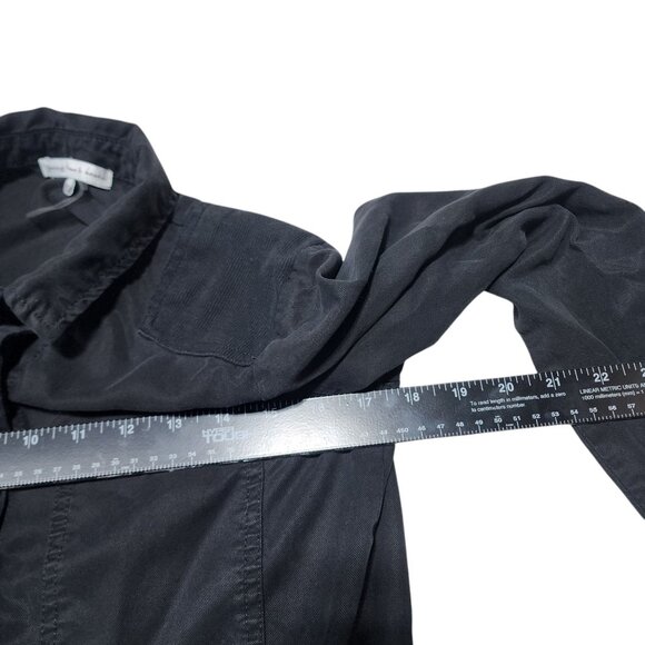 Young Fabulous & Broke XS Black Long-Sleeve Tencel Jumpsuit Button-Front Closure - Picture 6 of 12